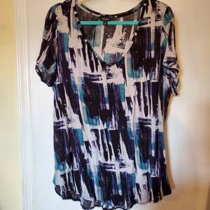 Simply Vera Wang V neck short sleeve 1x shirt